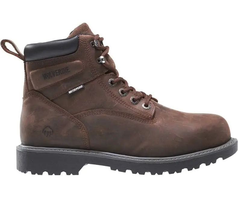 Wolverine Men‘s Waterproof Safety Toe Floorhand Work Boots - Brown