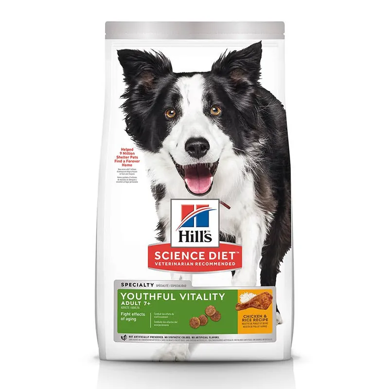 Hill‘s Science Diet Adult 7+ Youthful Vitality Chicken and Rice Recipe Dry Dog Food