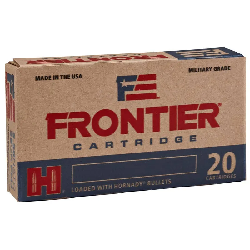 Hornady 223 Remington Frontier Cartridge Military Grade Ammo - 55GR