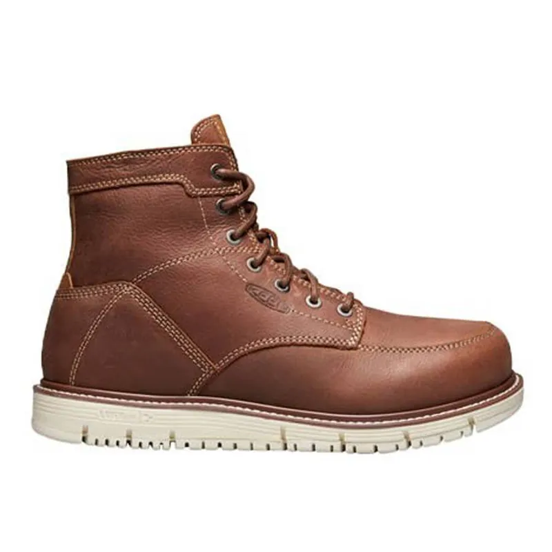KEEN Men‘s San Jose 6"" Soft Toe Work Boots - Gingerbread/Off White