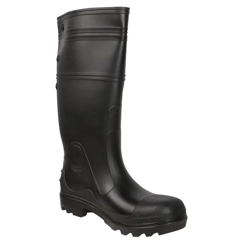 Itasca Men‘s Injection Molded PVC Plain Toe Boots - Black