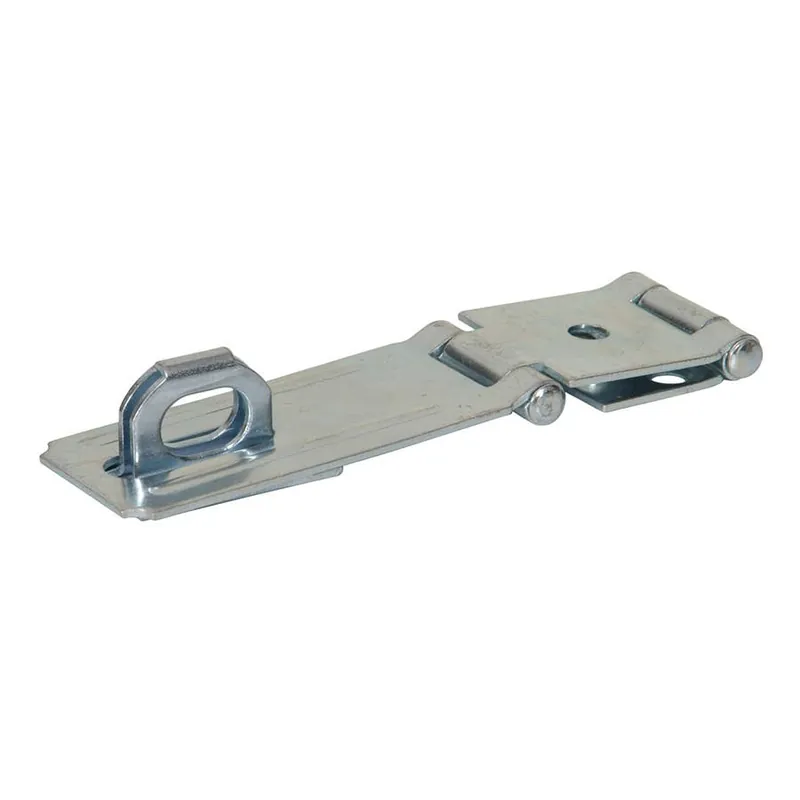 Hardware Essentials Fixed Staple Double Hinge Safety Hasp - Zinc Plated