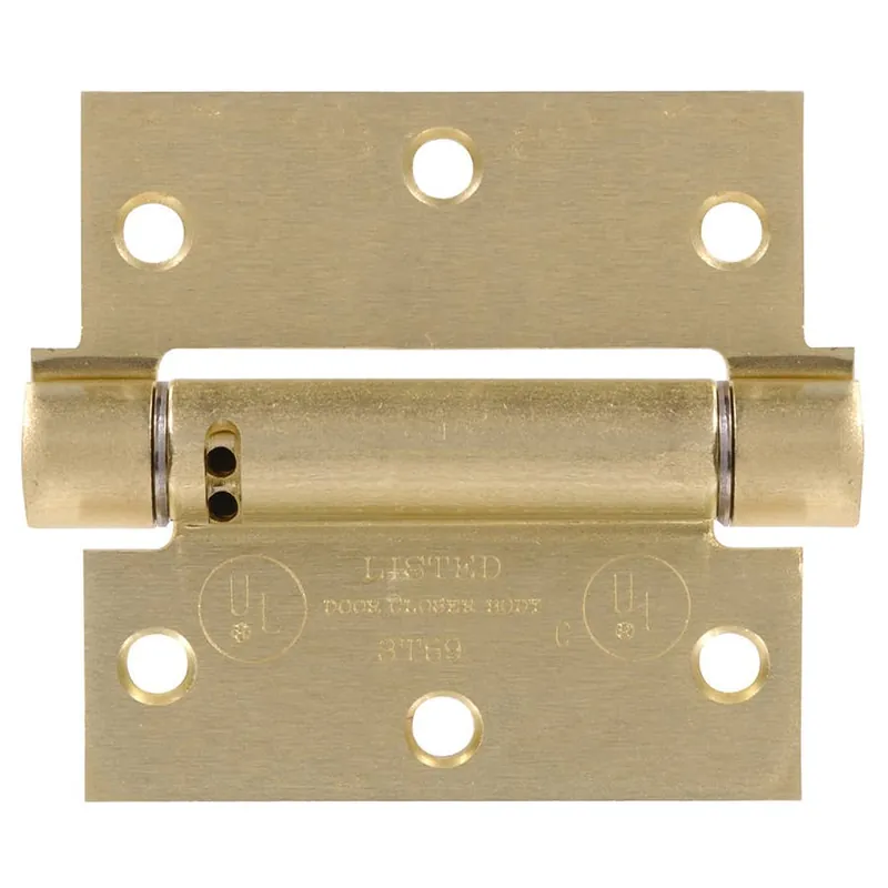 Hillman Square Corner Spring Hinge - Satin Brass