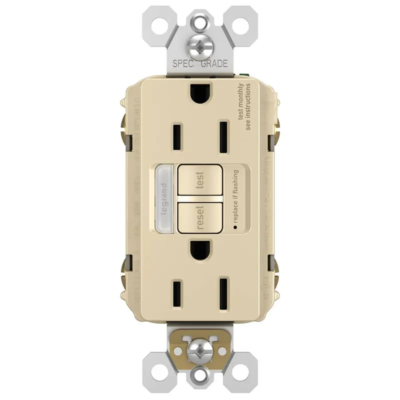 Legrand Radiant 15 Amp Self-Test Night Light GFCI Wall Outlet