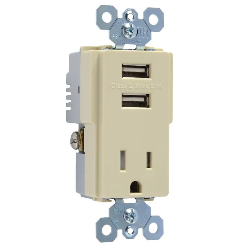Legrand Pass & Seymour 15 Amp Combo USB Charger with Receptacle