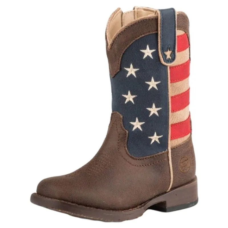 Roper Kid‘s American Patriot Western Boots - Brown