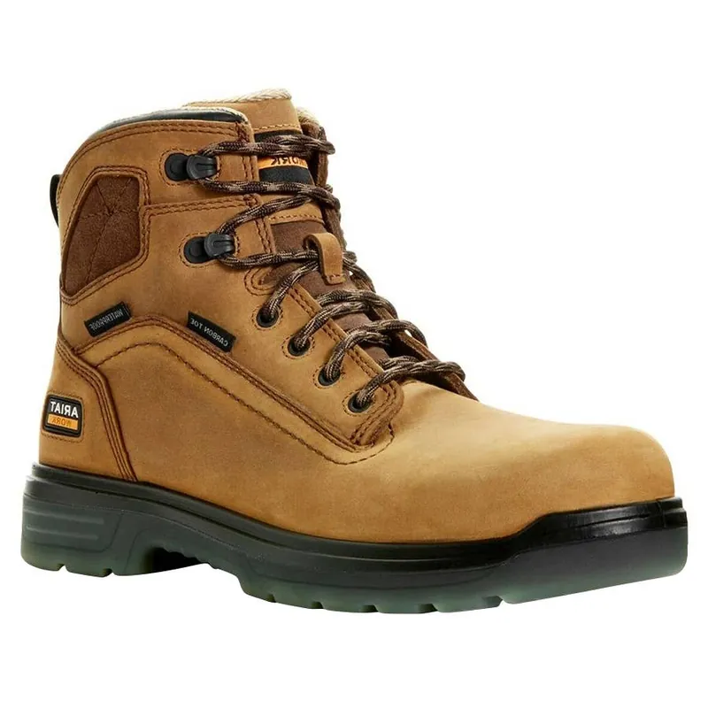 Ariat Men‘s Turbo Waterproof Composite Toe Work Boots - 6" - Aged Bark Brown