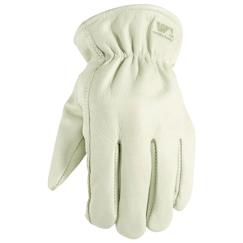 Wells Lamont Men‘s Full Grain Cowhide Leather Work Gloves - White