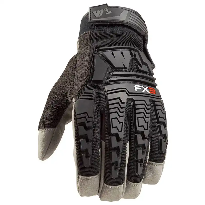 FX3 Men‘s Impact Protection Synthetic Palm Work Gloves - Black/Gray