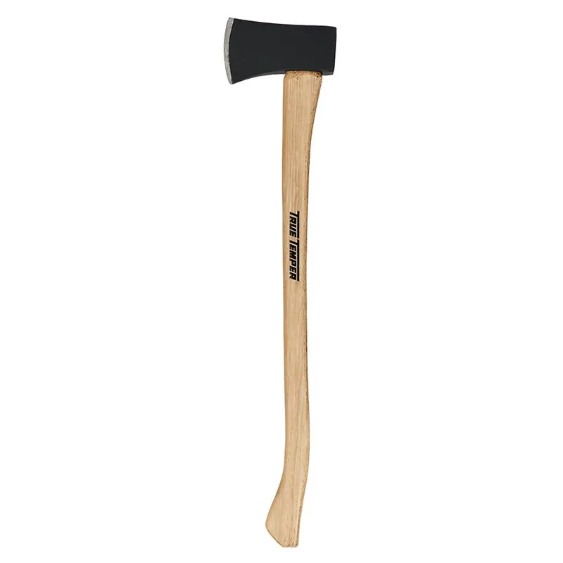True Temper Toughstrike Single Bit American Hickory Axe with Wood Handle - 3.5 lb