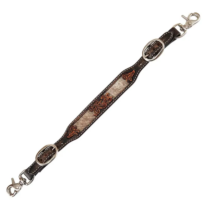 Circle Y Distressed Inlaid Floral Wither Strap