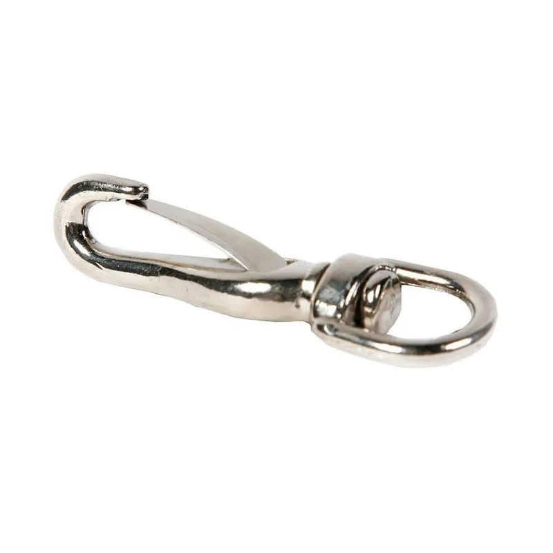 Koch Industries 437z Spring Snap, Swivel Round Eye, Nickel Plated, 1/2" Eye Diameter, 2 Per Card