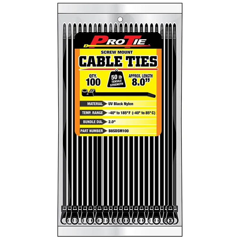 Pro Tie Standard Duty Screw Mount Cable Tie - 100/pk