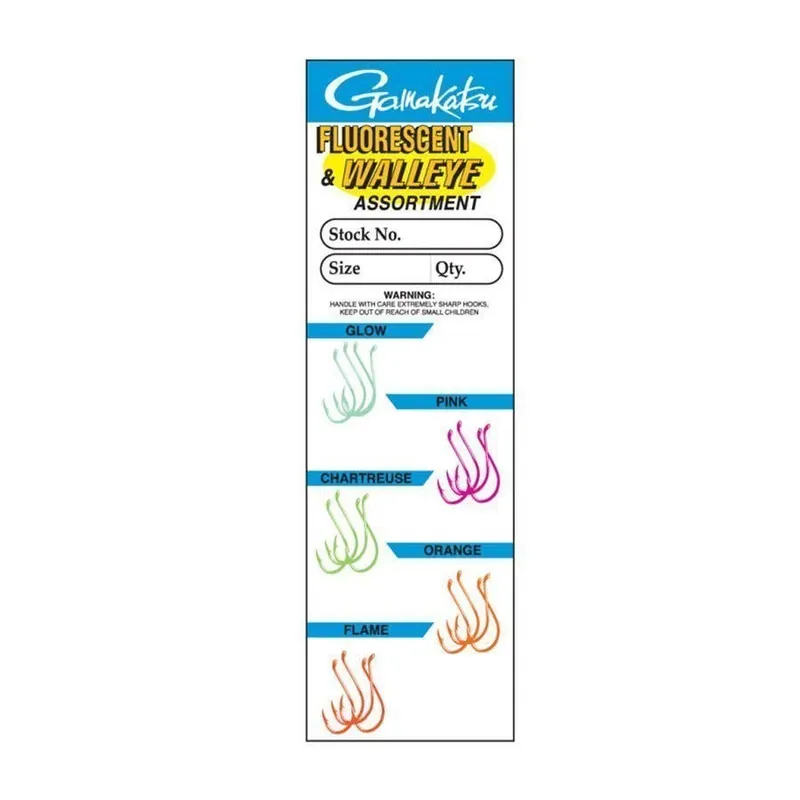 Gamakatsu Fluorescent Walleye and Steelhead Hook Assortment