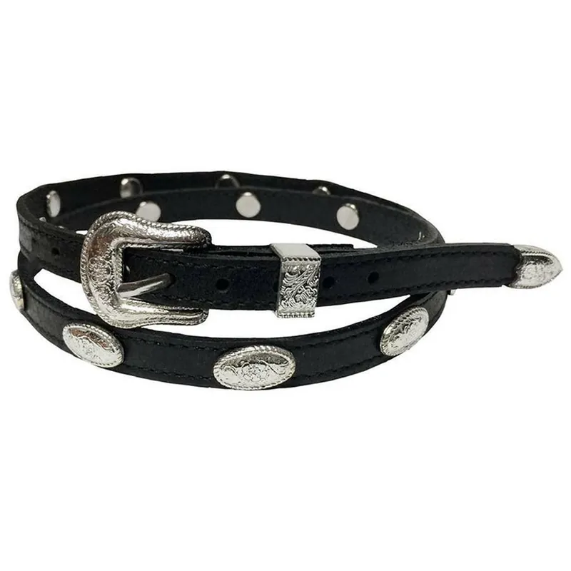 M & F Western Leather with Oval Conchos Hat Band