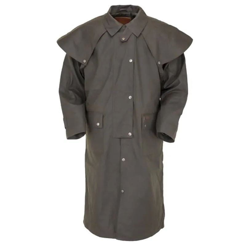 Outback Men‘s Oilskin DUSTER Coat - Brown