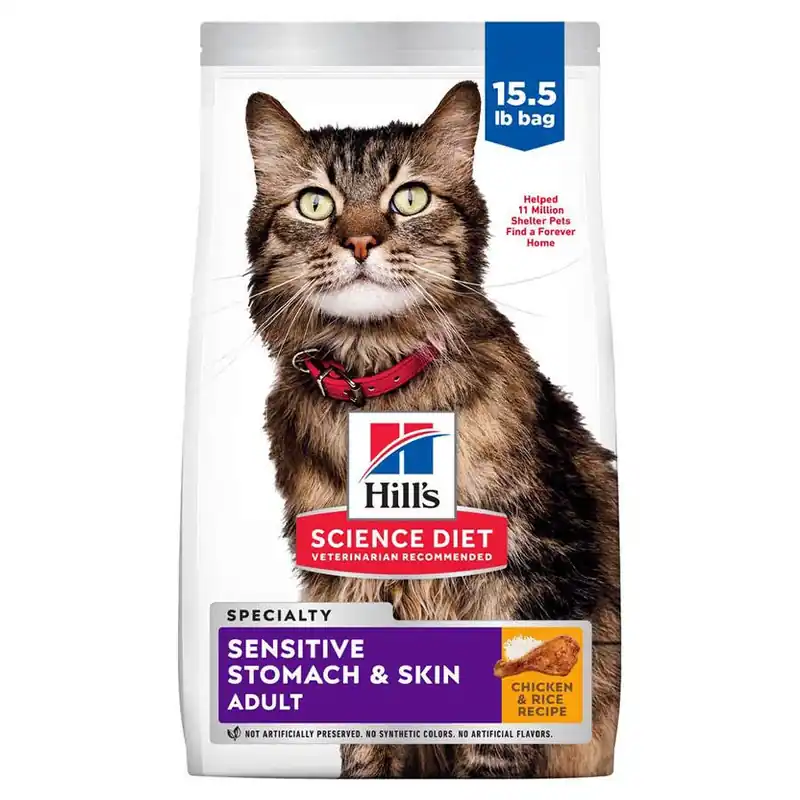 Hill‘s Science Diet Adult Sensitive Stomach & Skin Cat Food, Chicken & Rice Recipe