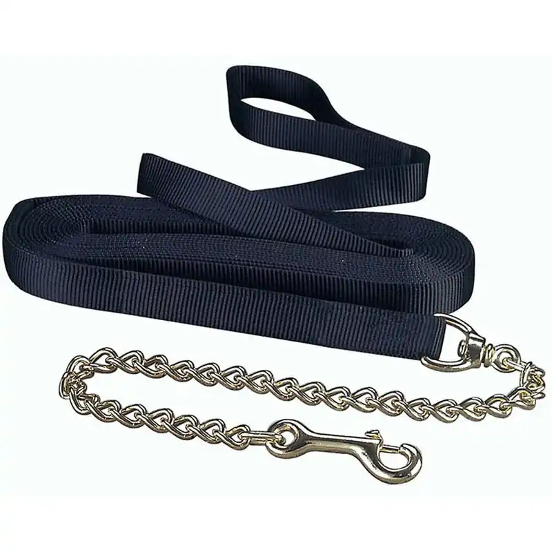 Hamilton Single Thick Nylon Horse Longe Line with Chain - 26‘