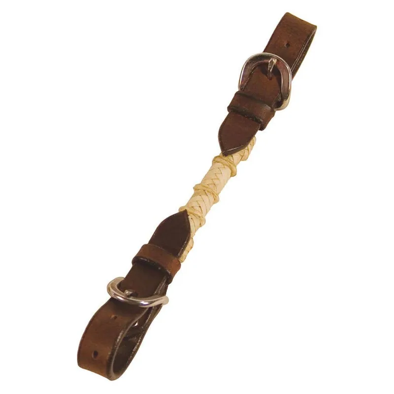 Buffalo Leather of the Rockies Rounded Curb Strap with Rawhide Weave