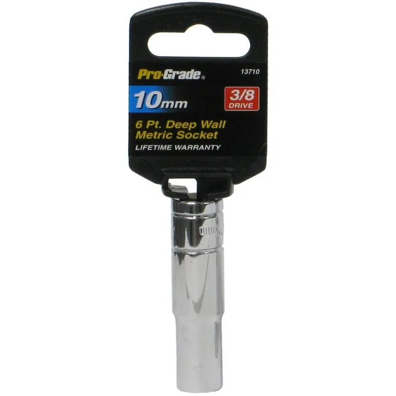 Pro-Grade 3/8"" Drive 6 Pt. Deep Socket - Metric