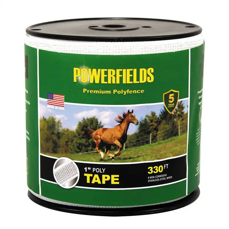 Powerfields 1"" White 8-Wire Polytape