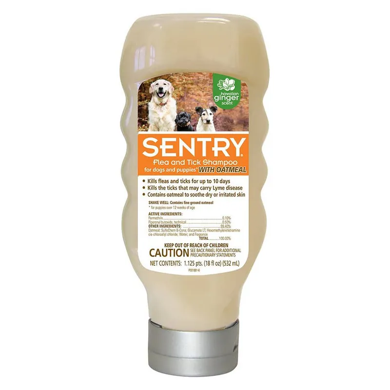 Sentry Flea & Tick Oatmeal Hawaiian Ginger Shampoo for Dogs