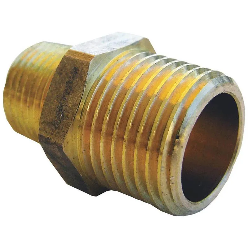 Lasco Brass Male Pipe and Male Pipe Thread Hex Nipple