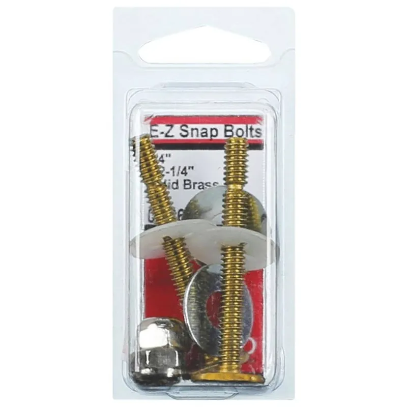 Lasco E-Z Snap Off Toilet Bolt Set - Brass
