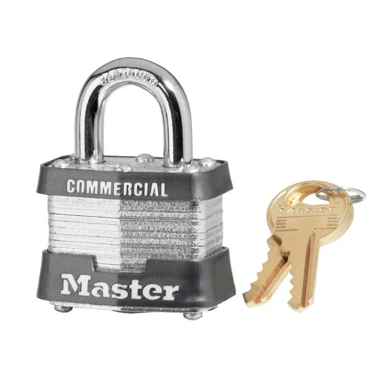 Master Lock 1 9/16" (40mm) Wide Laminated Steel Pin Tumbler Padlock, Keyed Alike
