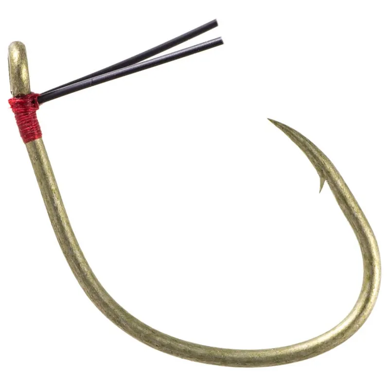 Owner Wacky Bass Hook - Camo Green
