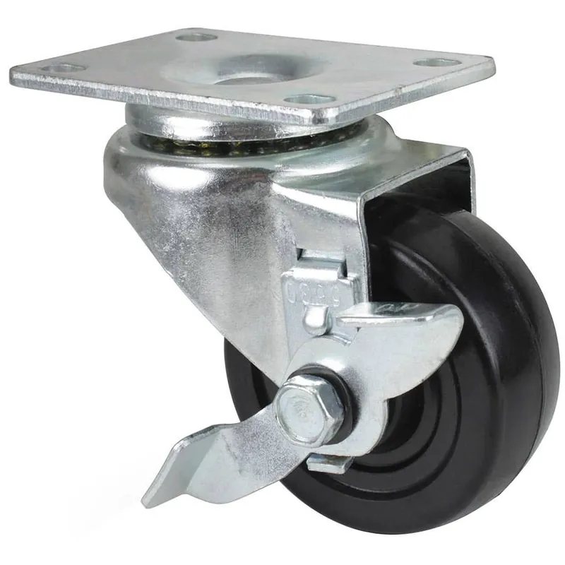 Garland‘s Hard Rubber Swivel Plate with Brake Caster