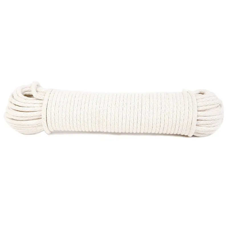 Koch Industries Cotton/poly Sash Cord, Solid Braid Rope, Natural 100‘