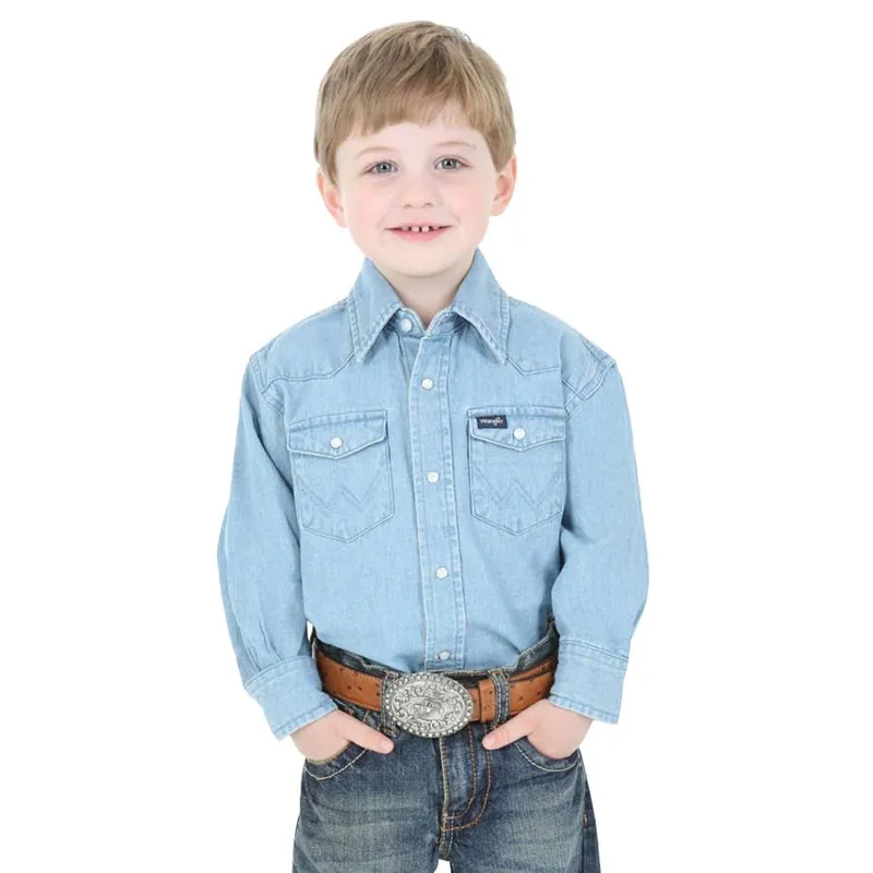 Wrangler Boy‘s Long Sleeve Cowboy Cut Western Snap Shirt