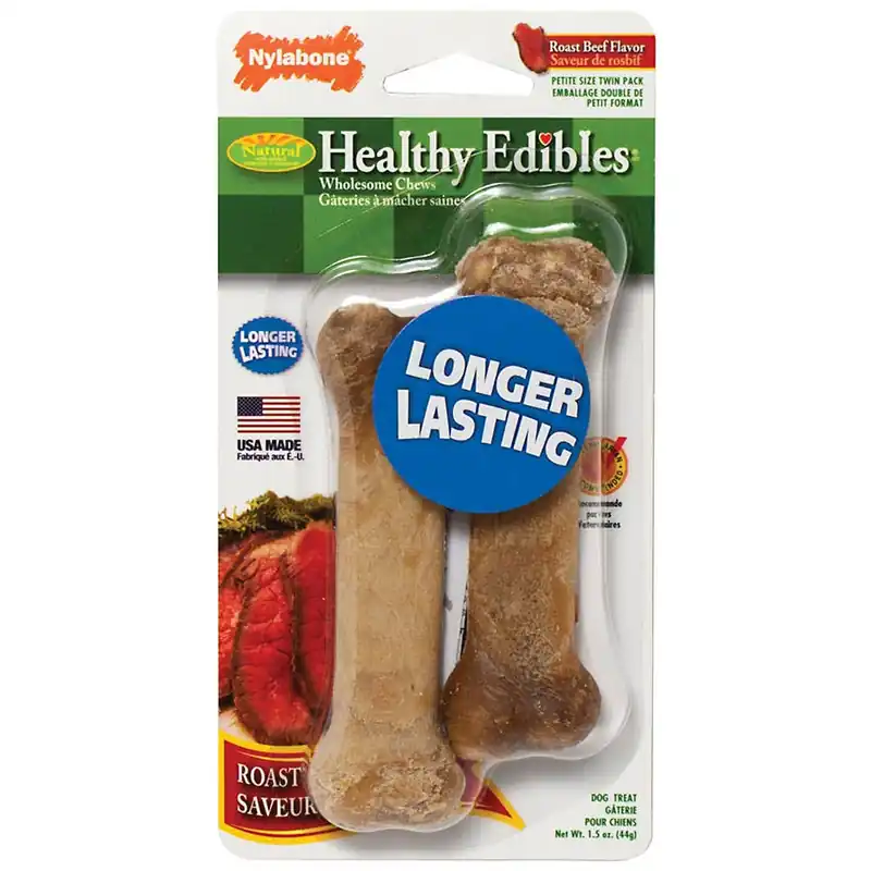 Nylabone Healthy Edibles Roast Beef Chew Treat - 2 pk