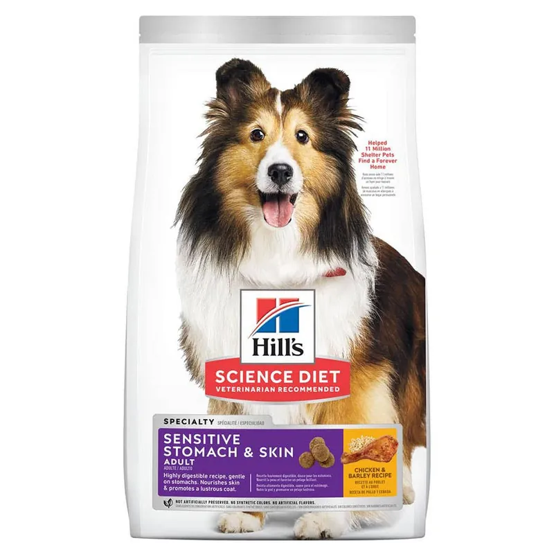Hill‘s Science Diet Adult Sensitive Stomach & Skin Dog Food, Chicken & Barley Recipe