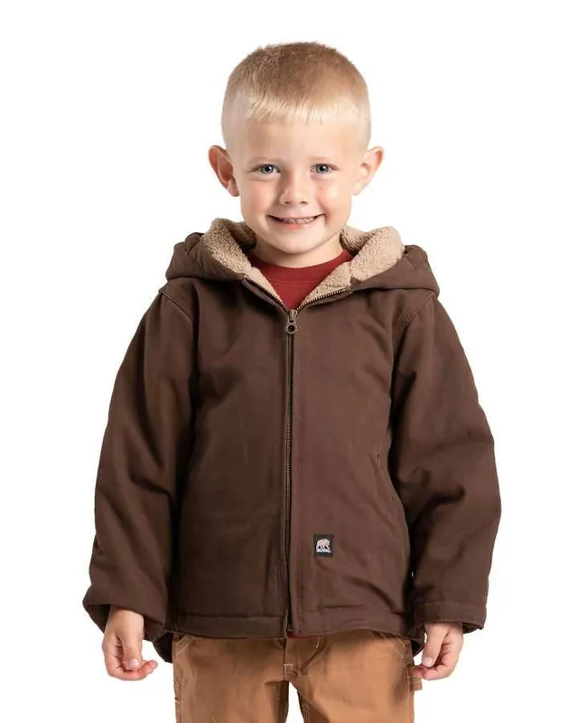 Berne Toddler Boys Sanded Hooded Coat - Fine Sherpa Lined