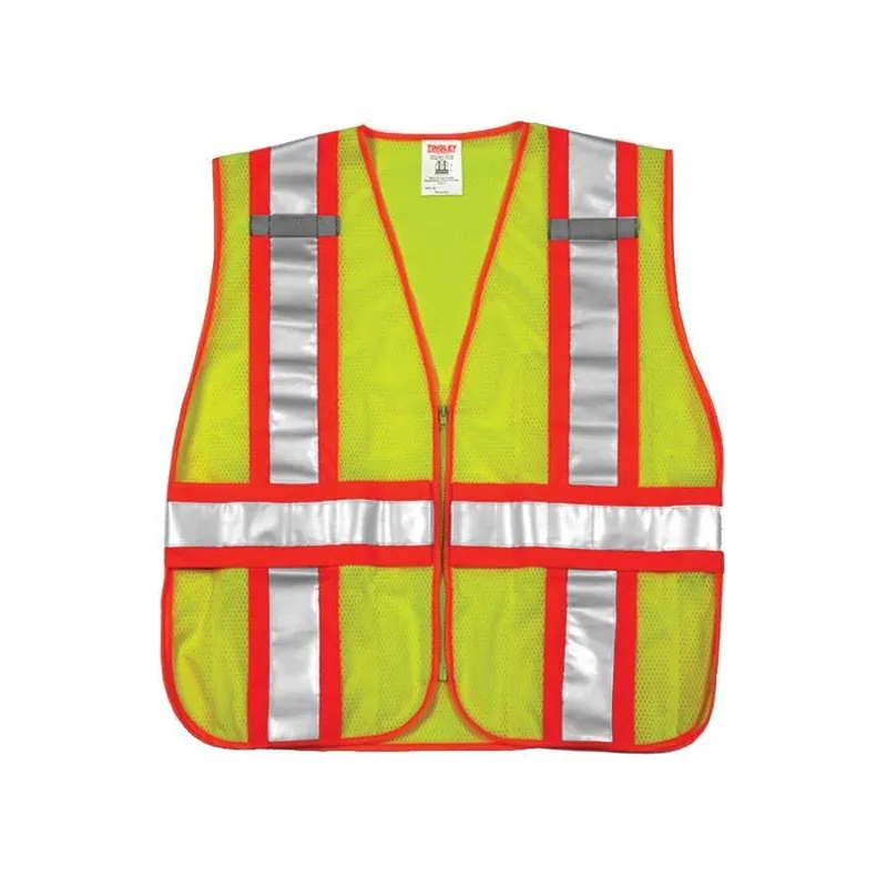 Tingley Rubber Unisex Job Sight Class 2 Adjustable Safety Vest - Fluorescent Yellow/ Green