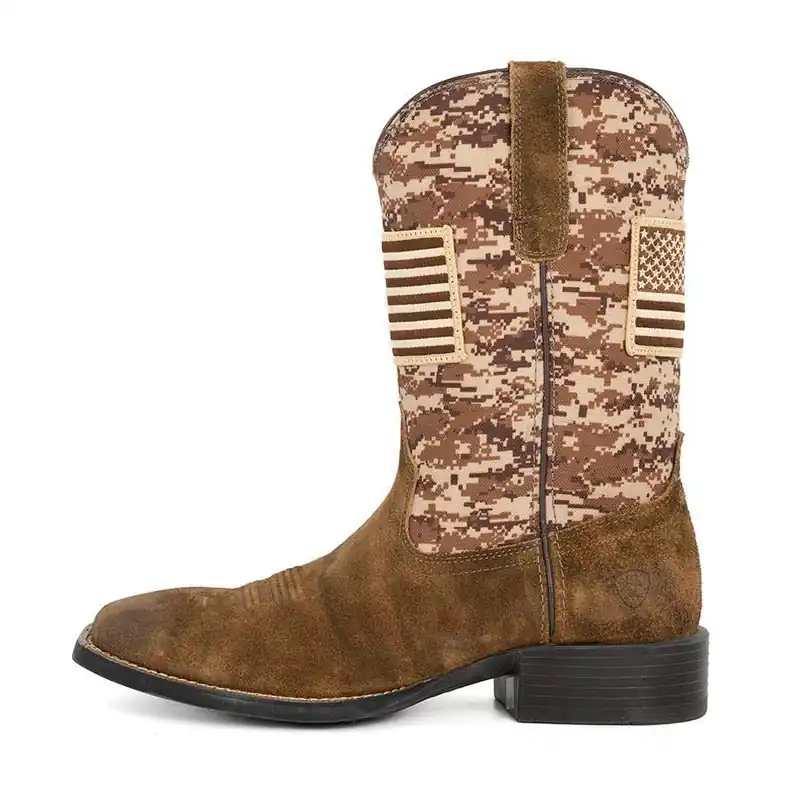 Ariat Men‘s Sport Patriot Western Boots - Antique Mocha Suede