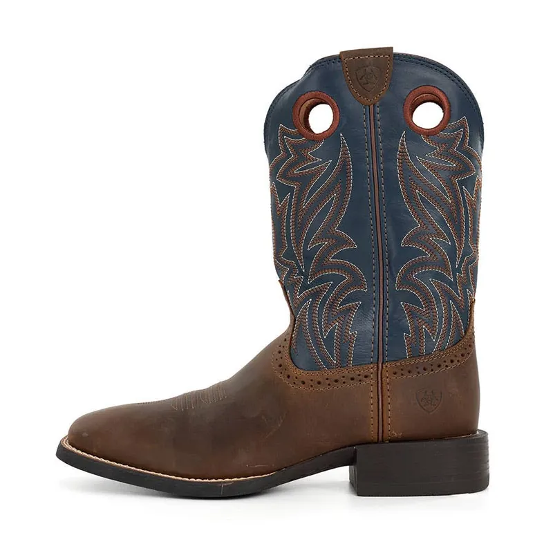 Ariat Men‘s Square Toe Sidebet Western Boots - Tan/Blue