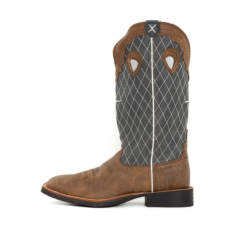 Twisted X Men‘s Square Toe Ruff Stock Western Boots - Bomber/ Blue