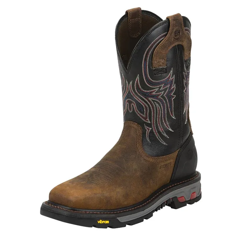 Justin Men‘s Tanker Black Steel Toe Boots - Brown
