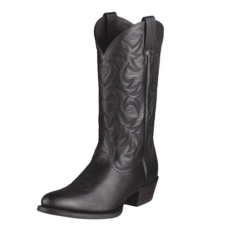 Ariat Men‘s R Toe Heritage Western Boots - Black Deertan