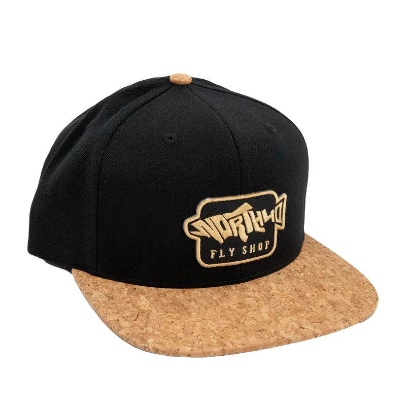 North 40 Fly Shop Logo Cork Flat Bill Men’s Hat - Black