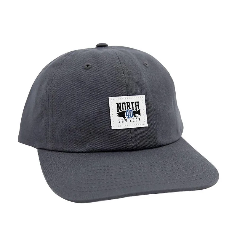 North 40 Fly Shop Logo Cotton Strapback Men’s Hat - Charcoal