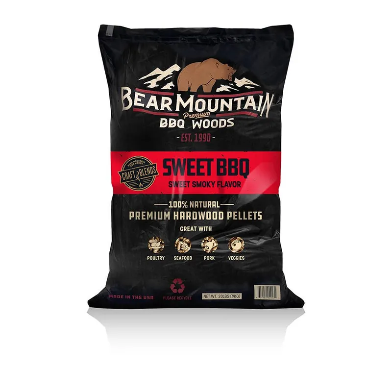 Bear Mountain All Natural Hardwood Sweet BBQ Craft Blend Smoker Pellets 20 lbs